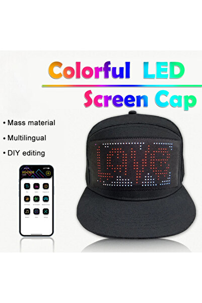 Choice شاشة عرض إضاءة LED RGB للقبعة، قبعة بيسبول ذكية قابلة لإعادة الشحن، تط...