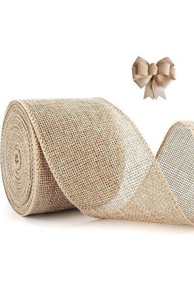 Choice شريط الجوت الطبيعي بعرض 2.5 بوصة وطول 6.5 ياردة، لوازم تغليف الهدايا و...