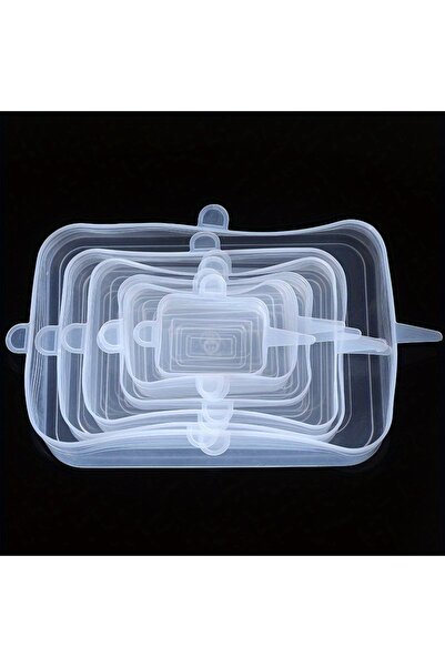 Choice Rectangular White 6pcs silicone lid universal fresh-keeping cover round rectangular sealed bowl lid