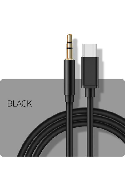 Choice 1m black USB C to 3.5MM Aux Audio Cable Converter Car Audio Splitter Type C to Jack Extend Wire for