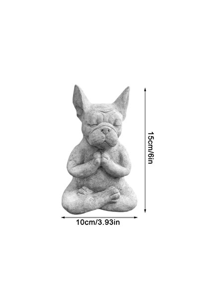 Choice تمثال كلب من الراتينج للتأمل ووضعية اليوجا وزخارف مقاومة للماء وصلاة زين ومنحوتة كلب فرنسي من نوع البولدوج.