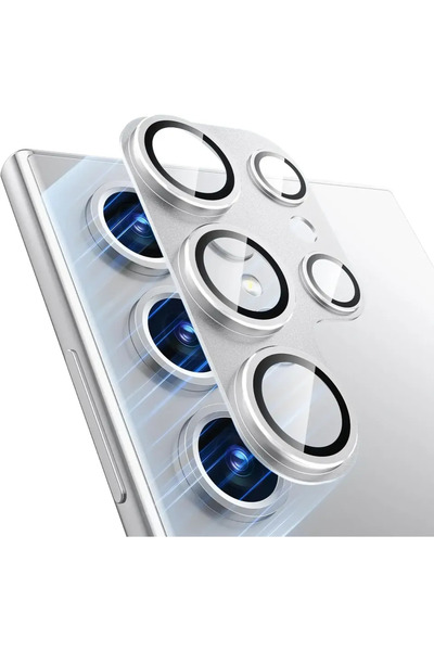 Choice أخرى لهاتف Galaxy S25 Ultra فضي 1 قطعة واقي زجاجي معدني لعدسة الكاميرا...