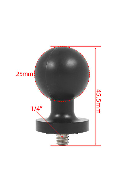 Choice محول رأس كروي مغطى بالمطاط للدراجات النارية مقاس 25 مم مع برغي 1/4 لذر...