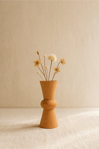 HOMİNG Nordic Mini Wooden Vase Flower Holder 15 cm