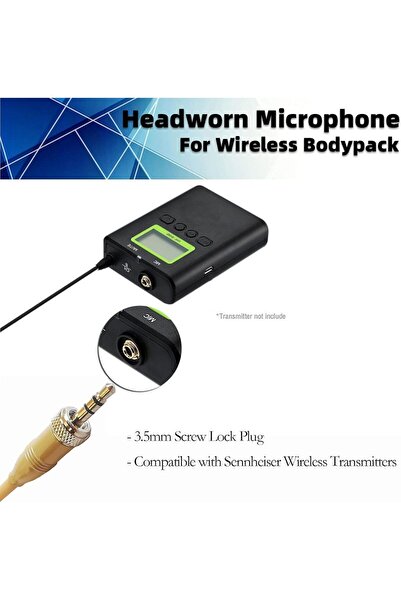 Choice Beige Microphone Headset Headworn Earset Over Ear Hanging Mic for Sennheiser Wireless System Bodypac