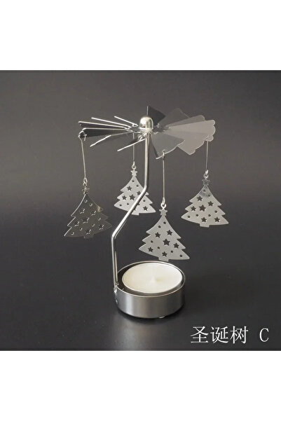 Choice شجرة عيد الميلاد، زينة عيد الميلاد، حامل شموع دائري معدني دوار، حامل ش...