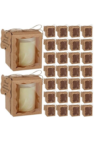 Choice 10pcs 8.5x8.5x10cm Brown 10/30pcs candle gift box with transparent win...