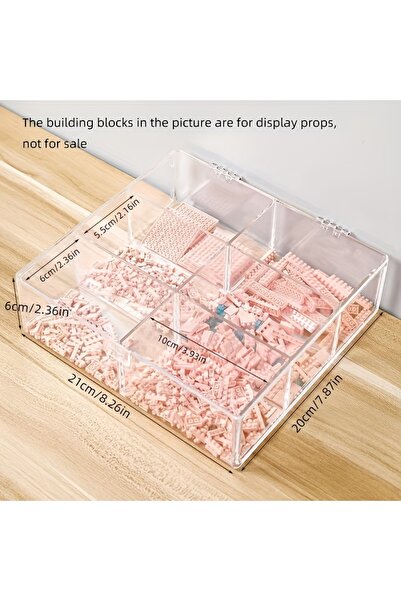Choice ستة صناديق، حاوية شفافة من قطعة واحدة من مكعبات البناء، صندوق تخزين مك...