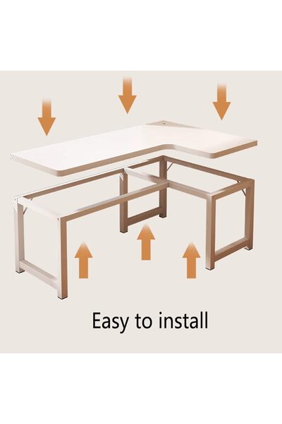 Aralifes L-Shaped Computer Desk,Corner Office desks,L-Shaped Study Desk,with Cable Management Holes140*100CM