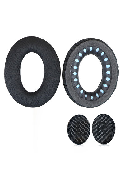 Choice وسائد أذن بديلة من إسفنج الذاكرة بتصميم شبكي قابل للتنفس باللون الأسود QC35 مناسبة لسماعات QC15 QC