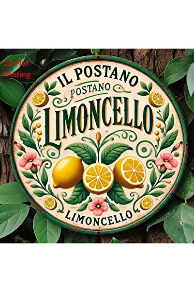 Choice لافتة ليمونشيلو إيطالية عتيقة باللون الأصفر مقاس 8 × 8 بوصة (20 × 20 س...