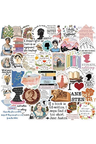 Choice 50 قطعة من ملصقات جرافيتي جين أوستن للهواتف والأمتعة وزجاجات المياه وأ...