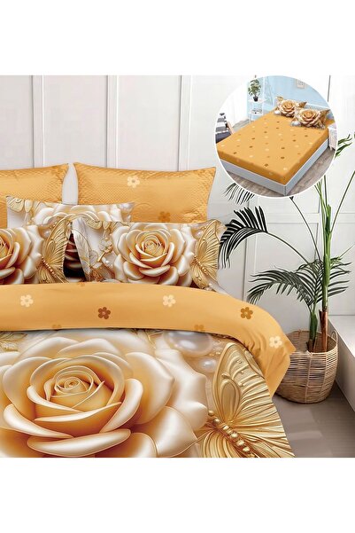 CHIRASO CHIRASO Bedding, Finet 5D Identical to the picture, ELASTIC Sheet 180x200+25cm, Duvet Cover, 2 Pillowcases