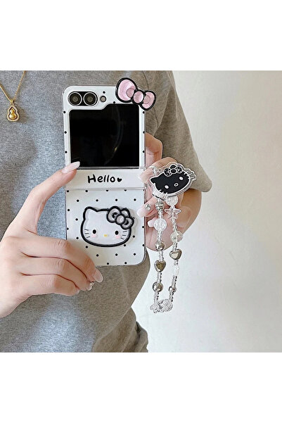 Miniso For Samsung ZFilp 5 With Lanyard Cute Cartoon Sanrio Hello Kitty Wave ...
