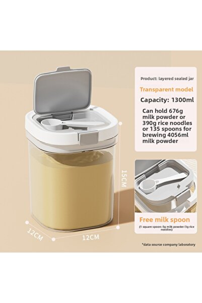 Choice 1300ml Transparent 800/1300/1800ml Airtight Food Storage Container with Scoop BPA-Free Kitchen Jar f