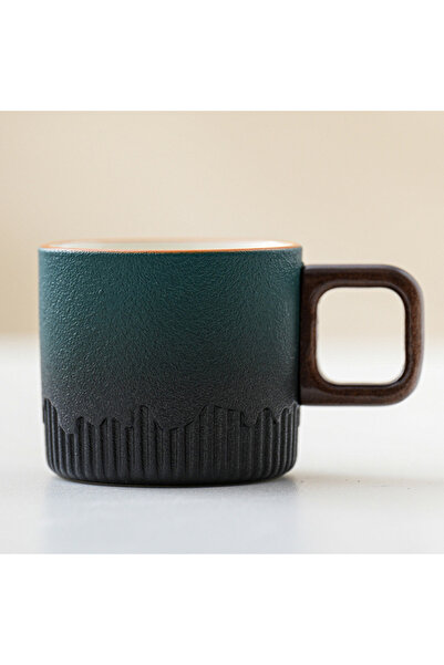 Choice كوب قهوة سيراميك عتيق سعة 60 مل، كوب ماء، كوب شاي، كوب قهوة بمقبض خشبي...