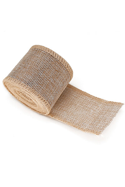 Choice1 شريط خيش طبيعي ملون بطول 6 سم، 5 ياردات/لفة، شريط جوت طبيعي، حواف من ...