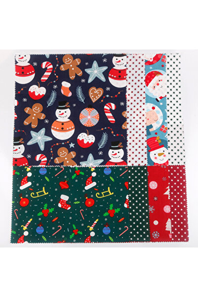 Choice مجموعة عشوائية من 8 قطع - 25.5 سم × 25.5 سم، قماش قطني مائل مطبوع ، كع...