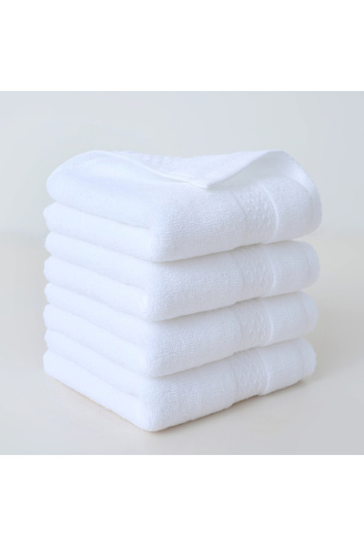 Choice مناشف مربعة سادة أخرى بيضاء اللون، 30*30 سم مناشف مربعة من القطن الخال...