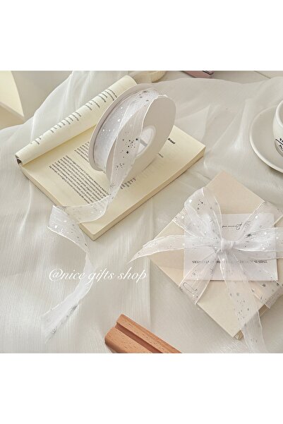 Choice قطعة واحدة من شريط الشاش الثلجي اللامع على شكل نجمة فضية بيضاء، شريط ت...