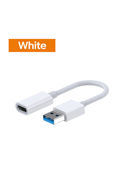 Choice محول كابل USB 3.0 OTG أبيض من USB ذكر إلى Type C أنثى محول شحن سريع كا...