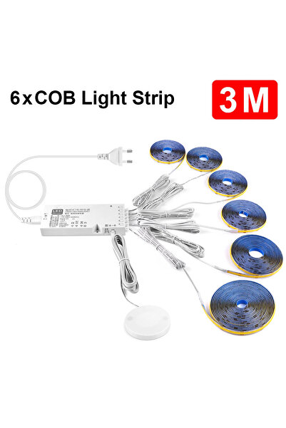 Choice مجموعة شريط إضاءة LED COB LED قابلة للتعتيم بمقبس الاتحاد الأوروبي، أب...