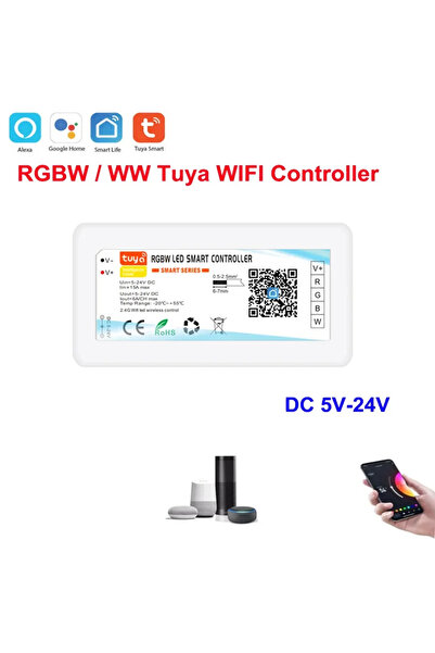 Choice وحدة تحكم RGBW DC12-24V وحدة تحكم شريط LED Tuya WiFi 30A DIM/CCT/RGB/R...