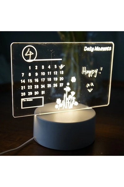 Choice لوحة رسائل أفقية مكتوبة بخط اليد مزودة بإضاءة ليلية LED قابلة لإعادة ا...