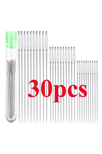 Choice1 30 قطعة 30 قطعة 3 أحجام إبر خياطة عين كبيرة إبرة حياكة غرزة الصليب ال...