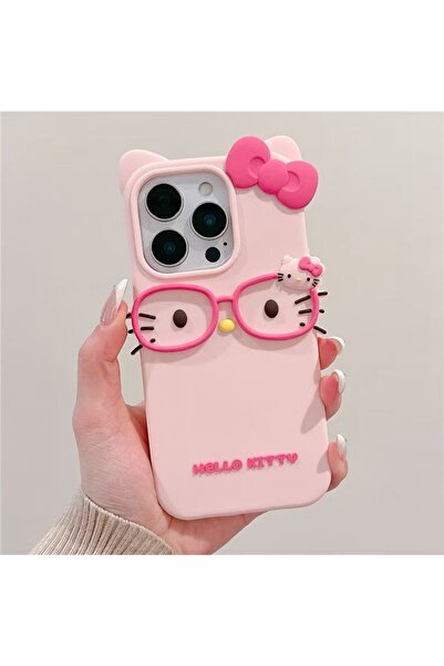 Miniso جراب هاتف سيليكون بتصميم نظارات ثلاثية الأبعاد على شكل قطة لهاتف iPhon...