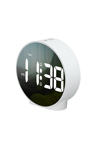 Choice White Portable Digital Travel Alarm Clock Week Display Dual Alarms Adjustable Brightness Desk Clock