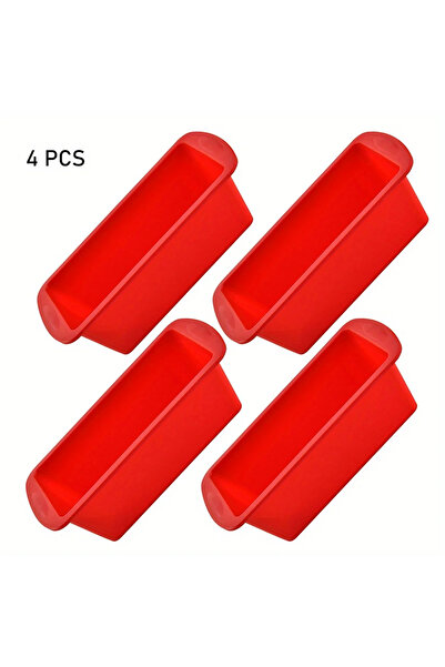 Choice 4 قطع أحمر S 4 قطع رائجة البيع سيليكون قالب كعكة مستطيل قوالب الخبز للخبز المحمص DIY