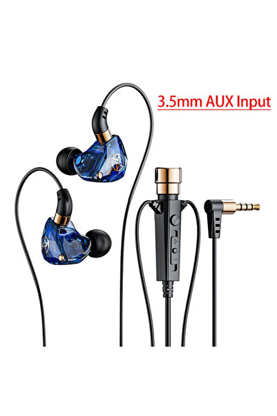 Choice1 blue Dynamic HiFi Wired Earphone Sport Headphone Bass Stereo Gaming Live Karaoke Headset Music Earbu