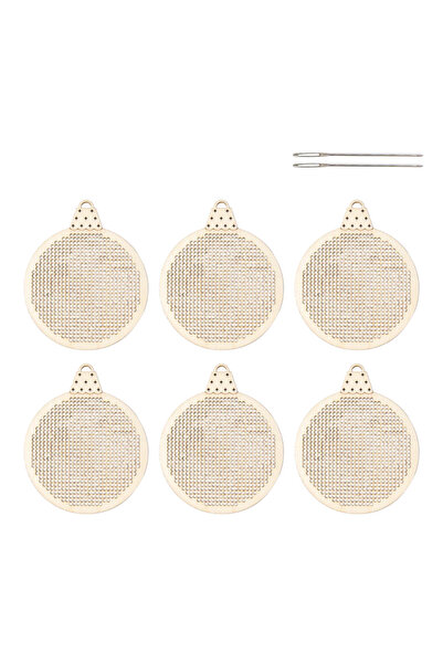 Choice 6 قطع من الخشب لتطريز الصليب على شكل شجرة عيد الميلاد، مع ثقب نحت، وشر...