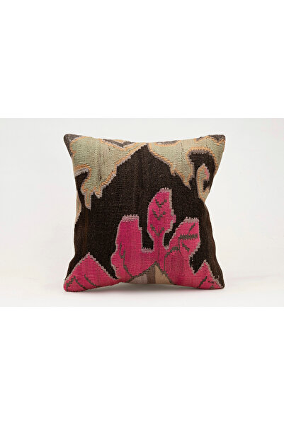 Kilim Whole Sale Vintage Throw Pillow Cover Made of Handmade Rug, Wool, 40X40 cm