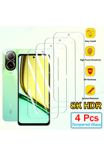Choice9 For Realme C67 4Pcs Glass 4Pcs Full Cover Tempered Glass For C67 C65 ...