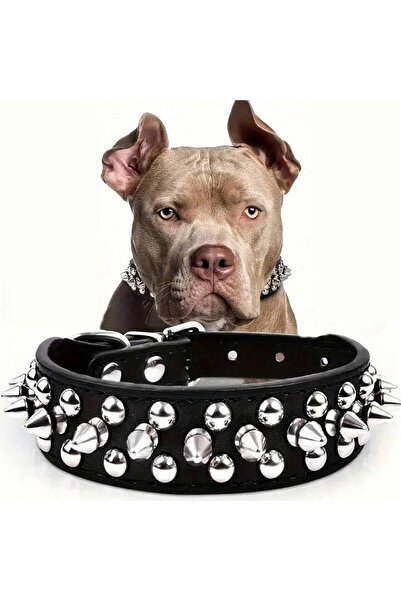 Choice M black CP037--pet dog adjustable rivet collar, anti-bite neck protect collar used of durable PU le