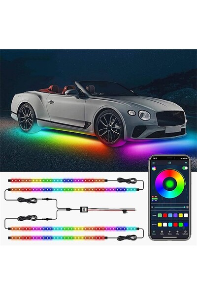 Produs Redus Banda LED auto RGB dinamica 2x90 cm si 2x120 cm