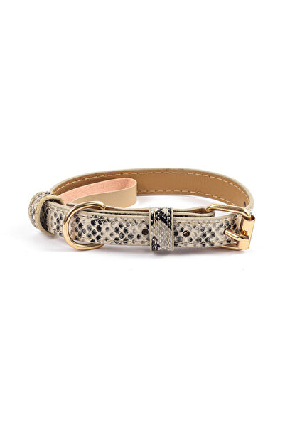 Choice S Serpentine pattern Adjustable metal buckle PU fabric dog/cat collar ...