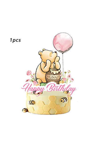 Miniso قطعة واحدة من زينة كعكة ويني ذا بوه، زينة الكب كيك، زينة عيد ميلاد ويني ذا بوه، حفلة موضوعية