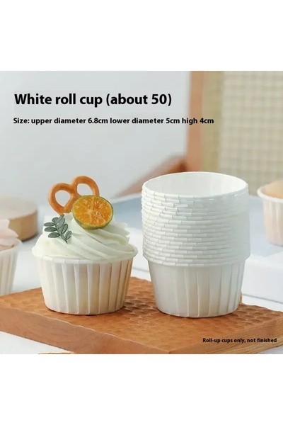 Choice White 50pcs Golden Muffin Cupcake Paper Cup Oilproof Cupcake Liner Bak...