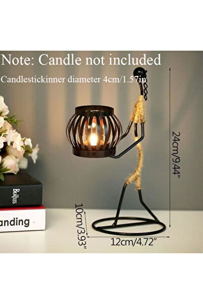Choice H-no candle Nordic Metal Candlestick Abstract Character Sculpture Cand...