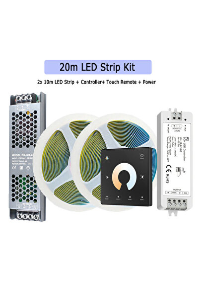 Choice طقم كامل 2 × 10 متر، 5 متر، 10 متر، 20 متر، شريط LED COB CCT، 24 فولت،...