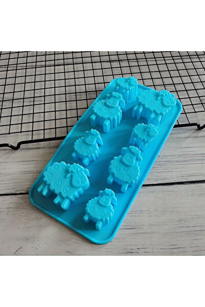 Choice قالب صابون سيليكون على شكل حيوان خروف مكون من 8 فتحات DIY