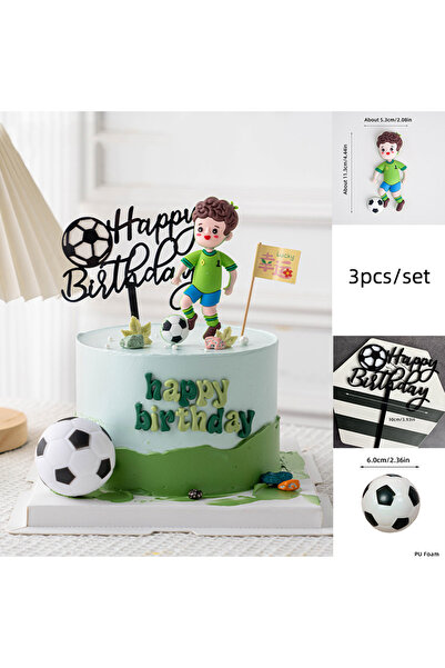 Choice ZQ FB28 6pcs Football Boy Cake Topper Soccer Player Doll Decor for Bir...