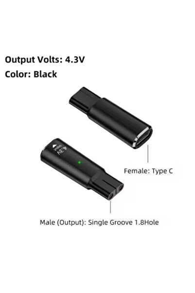 Choice Other 4.3V-SG-Black USB​ Type C PD to DC 4.3V 5V 8V 15V Power Adapter Converter for Philips Shaver R