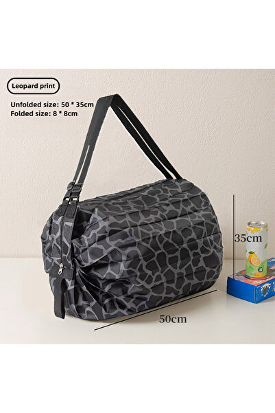Choice Black Leopard Print Foldable Ultra Light Shopping Bag Travel One Shoul...