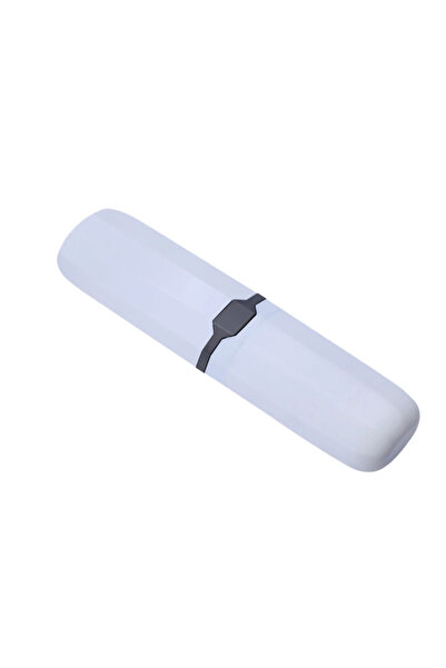 Choice صندوق فرشاة أسنان محمول باللون الأبيض والرمادي، مناسب للسفر المنزلي، حامل صندوق تخزين فرشاة الأسنان، غطاء بسيط سادة