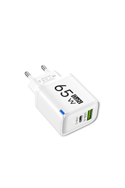 Choice شاحن USB أبيض من GaN EU بقدرة 65 وات سريع الشحن من النوع C PD Quick Ch...
