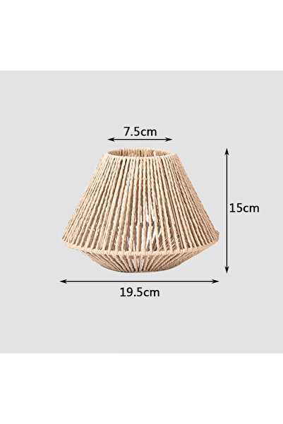 Choice TT2310648 1pc Rattan Lamp Geometric Shade Light Cover Chandelier Hanging Wicker Woven Fixture Rustic